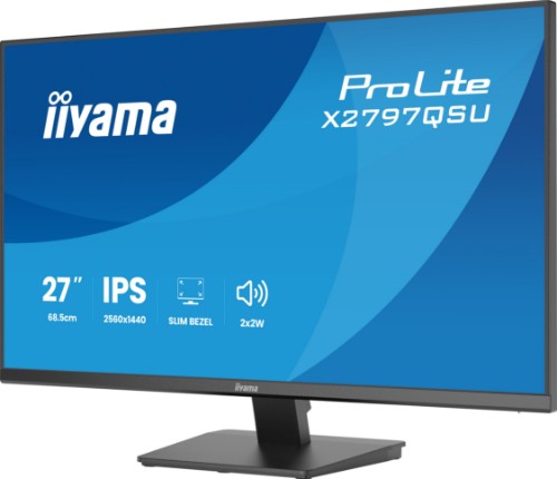 iiyama ProLite X2797QSU-B1 computer monitor 68.6 cm (27") 2560 x 1440 pixels Quad HD LED Black