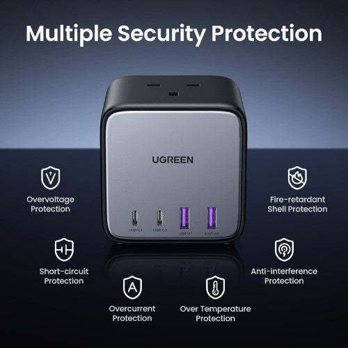 Ugreen 90906 mobile device charger Universal Grey, Silver AC Fast charging Indoor