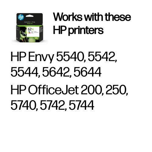 HP C2P07AE/62XL Printhead cartridge color high-capacity, 415 pages ISO/IEC 24711 for HP Envy 5640