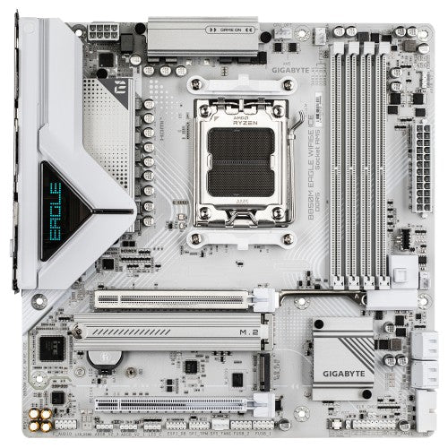 GIGABYTE B850M EAGLE WIFI6E ICE Motherboard - AMD Ryzen 9000 Series CPUs, 8+2+2 Phases Digital VRM, up to 8200MHz DDR5 (OC), 1xPCIe 5.0 + 1xPCIe 4.0 M.2, Wi-Fi 6E, 2.5 GbE LAN, USB 3.2 Gen 2