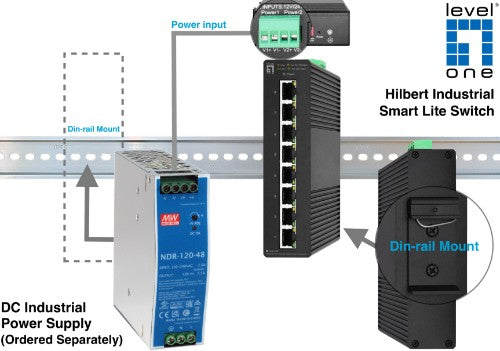 LevelOne Hilbert 8-Port Industrial Gigabit Smart Lite Switch