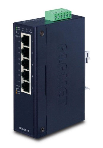 PLANET IGS-501T network switch Unmanaged Gigabit Ethernet (10/100/1000) Blue