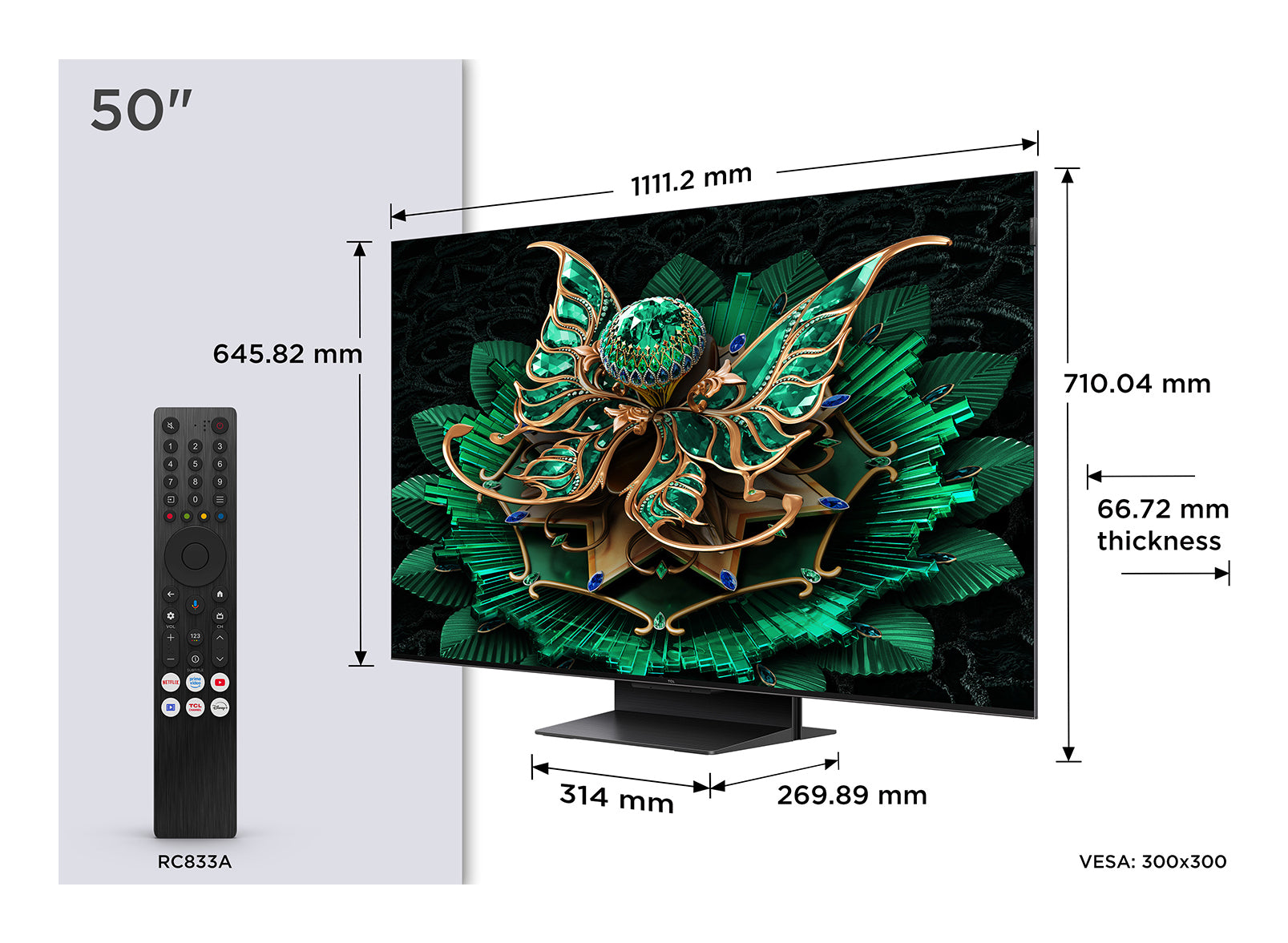 TCL 50" C7K QD-Mini LED 4K Ultra HD HDR Smart TV | 50C7K