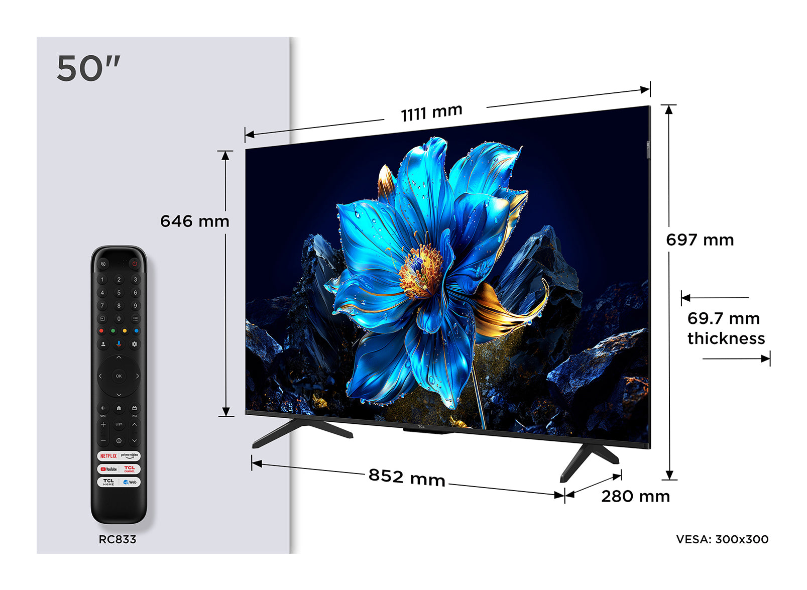 TCL 50" P7K QLED 4K Ultra HD Smart TV | 50P7K