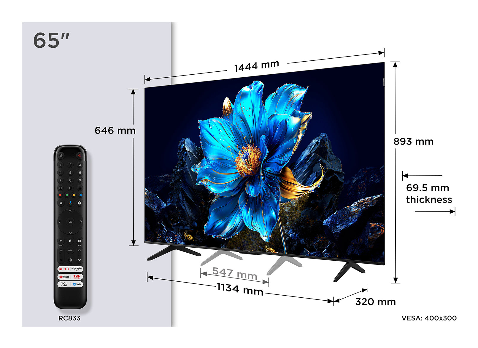 TCL 65" P7K QLED 4K Ultra HD Smart TV | 65P7K