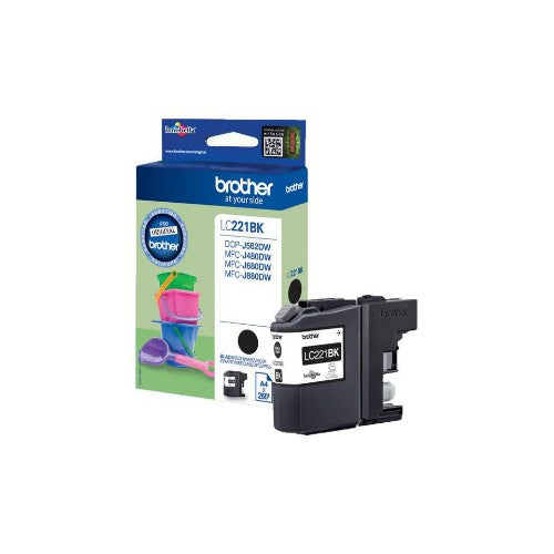 Brother LC-221BK Ink cartridge black, 260 pages ISO/IEC 24711 7.1ml for Brother DCP-J 562