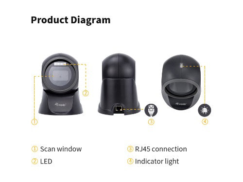 Equip USB 2D Omnidirectional Desktop Barcode Scanner
