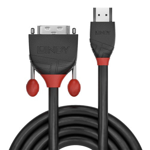 Lindy 5m HDMI to DVI Cable, Black Line