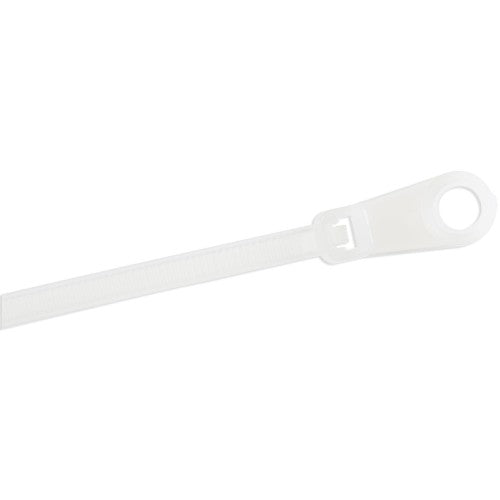 StarTech.com 8"(20cm) Cable Ties with Mounting Hole - 1/8"(4mm) wide, 2"(52mm) Bundle Diameter, 50lb(22kg) Tensile Strength, Nylon 66 Self Locking Ties w/Screw Hole, UL Listed, 100 Pack
