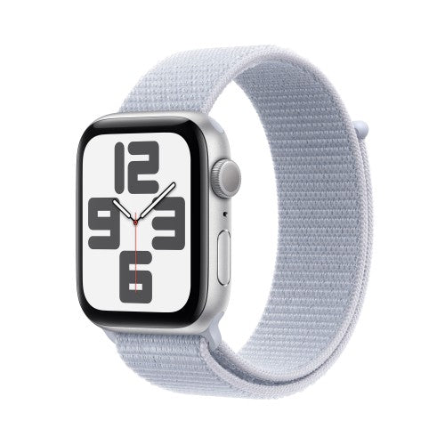 Apple Watch SE GPS 44mm Silver Aluminium Case with Blue Cloud Sport Loop