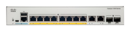 Cisco Catalyst 1000-8FP-2G-L Network Switch, 8 Gigabit Ethernet (GbE) PoE+ Ports, 120W PoE Budget, two 1 G SFP/RJ-45 Combo Ports, Fanless Operation, Enhanced Limited Lifetime Warranty (C1000-8FP-2G-L)