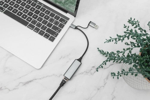 Digitus USB Type-C™ Gigabit Ethernet Adapter 2.5G, USB-C™ + USB A (USB3.1/3.0)
