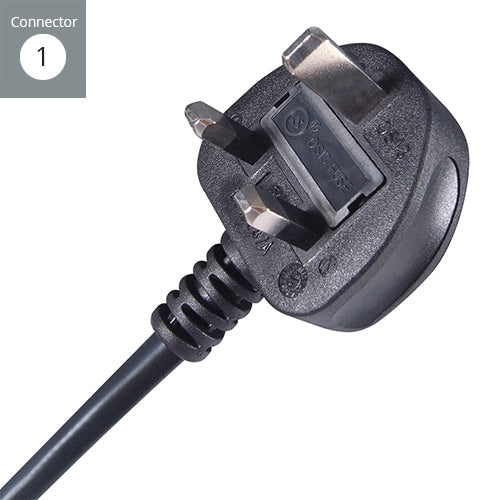connektgear 2m UK Mains Power Cable UK Plug to Right Angled C13 Socket