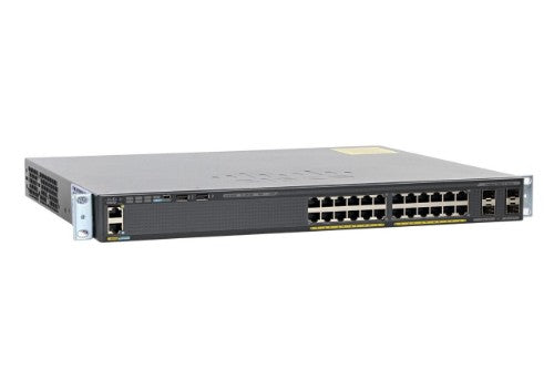 Cisco Small Business Catalyst 2960X-24PS-L Network Switch, 24 Gigabit Ethernet Ports, 370W PoE Budget, four 1 G SFP Uplink Ports, Enhanced Limited Lifetime Warranty (WS-C2960X-24PS-L)