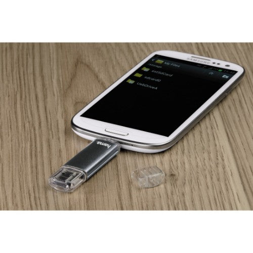 Hama Laeta Twin USB flash drive 128 GB USB Type-A / Micro-USB 2.0 Grey