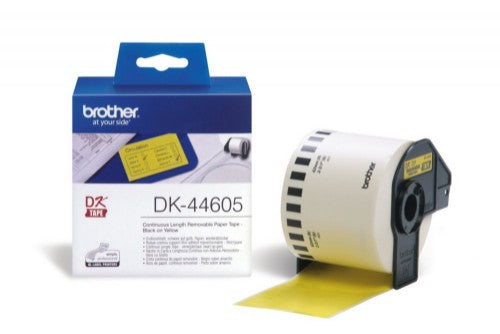 Brother DK-44605 DirectLabel Etikettes yellow Paper 62mm x 30,48m for Brother P-Touch QL/700/800/QL 12-102mm/QL 12-103.6mm