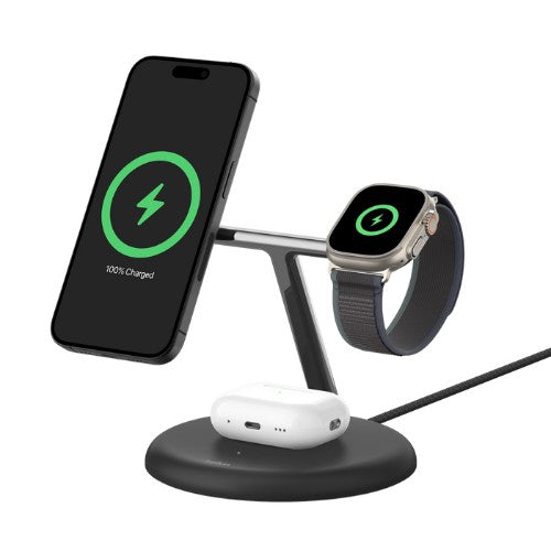 Belkin WIZ023MYBK mobile device charger Headphones, Smartphone, Smartwatch Black USB Wireless charging Indoor