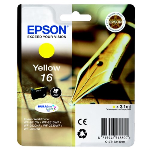 Epson C13T16244012/16 Ink cartridge yellow, 165 pages 3,1ml for Epson WF 2010/2660/2750