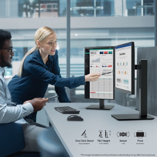 LG 24BA650-B LED display 60.5 cm (23.8") 1920 x 1080 pixels Full HD Black