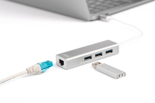 Digitus USB Type-C™ 3-Port Hub + Gigabit Ethernet