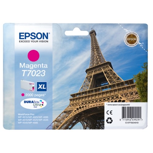 Epson C13T70234010/T7023 Ink cartridge magenta XL, 2K pages ISO/IEC 24711 21.3ml for Epson WP 4015/4025