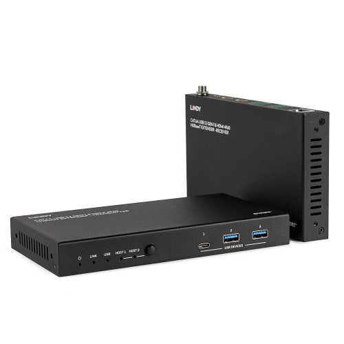 Lindy 100m Cat.6A 2 Host USB 3.2 Gen 1 & HDMI 4K60 HDBaseT Extender