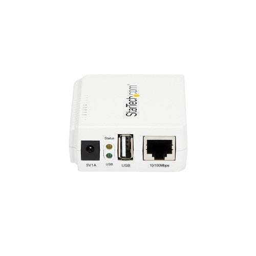 StarTech.com 1 Port USB Wireless N Network Print Server with 10/100 Mbps Ethernet Port - 802.11 b/g/n - TAA