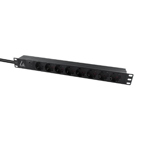 Lanview LVR-3MSCH-SPD-SCH8 power distribution unit (PDU) 8 AC outlet(s) 1U Black