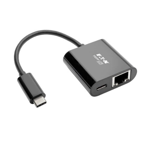 Tripp Lite U436-06N-GB-C USB-C to Gigabit Network Adapter with USB-C PD Charging - Thunderbolt 3, Black