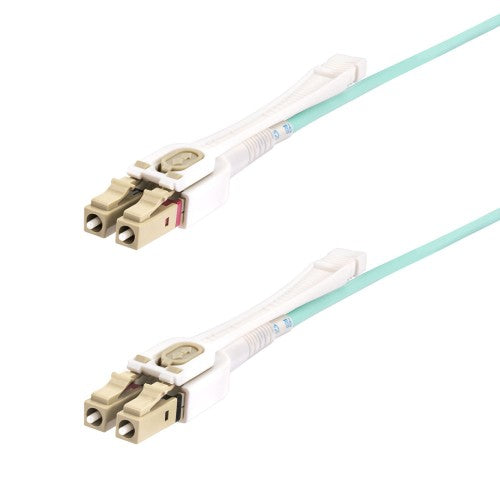 StarTech.com 3m (9.8ft) LC to LC (UPC) OM4 Multimode Fiber Optic Cable w/Push Pull Tabs, 50/125µm, 100G, Bend Insensitive, Low Insertion Loss - LSZH Fiber Jumper Cord