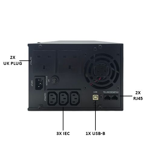 VIDA Armour 2000VA uninterruptible power supply (UPS) Line-Interactive 2 kVA 1600 W 5 AC outlet(s)