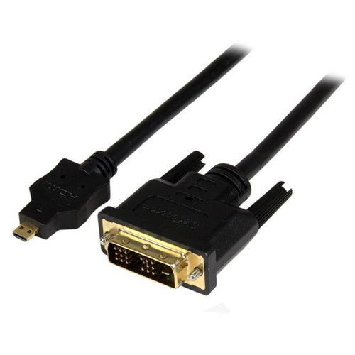 StarTech.com 3ft (1m) Micro HDMI to DVI Cable - Micro HDMI to DVI Adapter Cable - Micro HDMI Type-D Device to DVI-D Single Link Monitor/Display/Projector Video Converter Cord - Durable