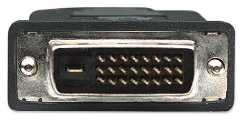 Manhattan HDMI to DVI-D 24+1 Cable, 1m, Male to Male, Black, Dual Link, Compatible with DVD-D, Lifetime Warranty, Equivalent to HDDVIMM1M