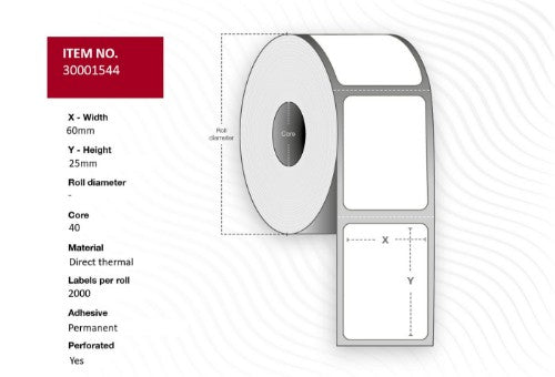 Capture 30001544 printer label White