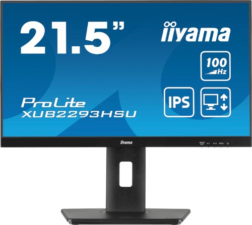 iiyama ProLite 21.5” IPS 3-side borderless monitor with USB hub, 100Hz refresh rate and height-adjustable stand
