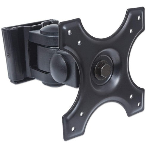 Manhattan Wall Mount for TV & Monitors (Tilt and Swivel 2 pivots), For screens 13" to 27", VESA compatability: 75x75mm and 100x100mm - check the dimensions of the four mounting holes on back of screen to ensure it fits, Max 12kg, Black, Bracket