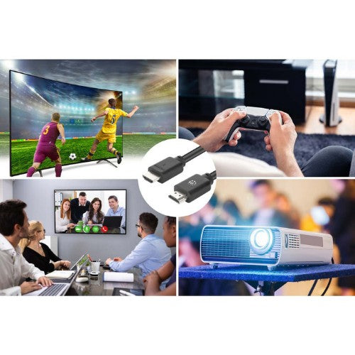 Manhattan HDMI 4K@60Hz Cable with Ethernet, 5m, Suitable for ALL 4K & 1080p/HD uses - when upgrading now or have it ready for when you need it, Male to Male, Black, Ultra HD 4k x 2k, Lifetime Warranty, Premium High Speed, Equivalent to HDMM5MP