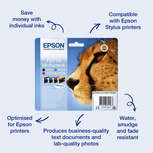Epson C13T07144012/T0714 Ink cartridge yellow, 415 pages ISO/IEC 19752 5,5ml for Epson Stylus BX 310/600/D 120/D 78/S 20