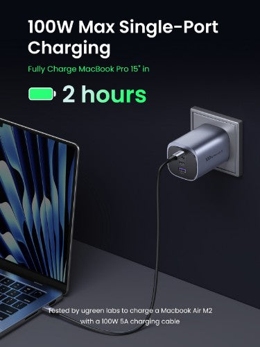 Ugreen NEXODE S 100W GAN CHARGER Mobile computer, Mobile phone, Laptop, Power bank, Tablet, Wearables AC Indoor