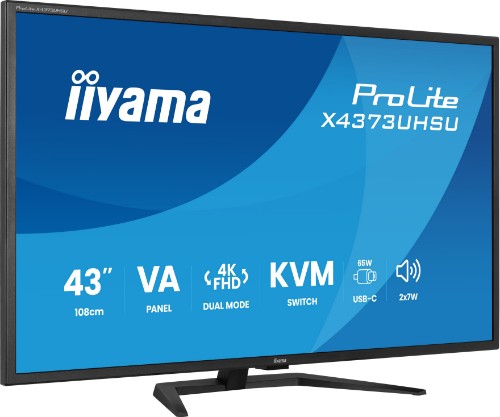 iiyama ProLite X4373UHSU-B2 computer monitor 109.2 cm (43") 3840 x 2160 pixels 4K Ultra HD LED Black