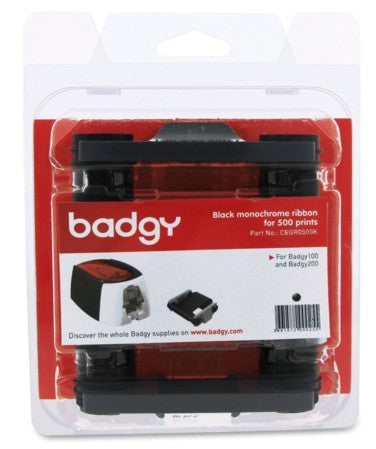 Evolis CBGR0500K Thermal-transfer ribbon black, 500 pages for Evolis Badgy 200