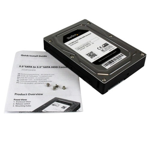 StarTech.com 2.5” to 3.5” SATA Aluminum Hard Drive Adapter Enclosure with SSD / HDD Height up to 12.5mm