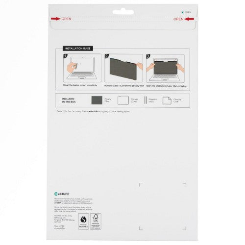 eSTUFF GLBM15351204 display privacy filter 39.6 cm (15.6") Laptop Frameless display privacy filter