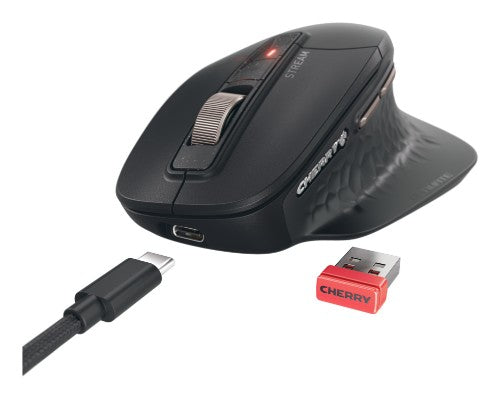 CHERRY Stream desktop ultimate keyboard Mouse included Home/Office USB + RF Wireless + Bluetooth AZERTY French Black