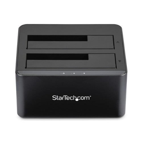 StarTech.com Dual-Bay USB 3.0 to SATA Hard Drive Docking Station, USB Hard Drive Dock, External 2.5/3.5" SATA I/II/III SSD/HDD Docking Station, Hot-Swap Hard Drive Bays, Top-Loading