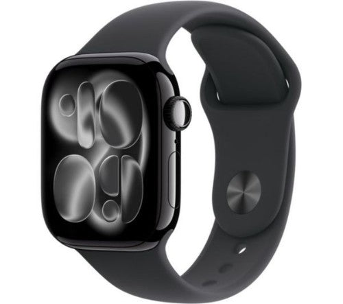 Apple Watch Series 11 GPS + Cellular 46mm Jet Black Aluminium Case with Black Sport Band - M/L