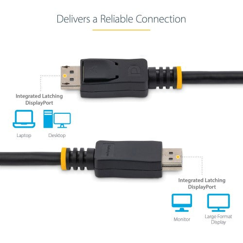 StarTech.com 50cm (1ft) DisplayPort 1.2 Cable - 4K x 2K Ultra HD VESA Certified DisplayPort Cable - Short DP to DP Cable for Monitor - Slim DP Video/Display Cord - Latching DP Connectors