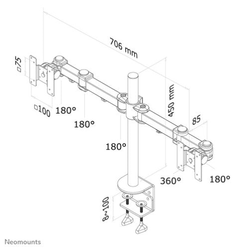 Neomounts FPMA-D960D Monitor arm 10-27"