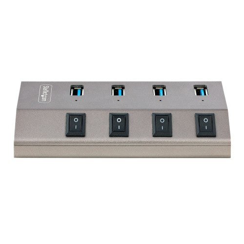 StarTech.com 4-Port Self-Powered USB-C Hub with Individual On/Off Switches, USB 3.0 5Gbps Expansion Hub w/Power Supply, Desktop/Laptop USB-C to USB-A Hub, USB Type C Hub w/BC 1.2