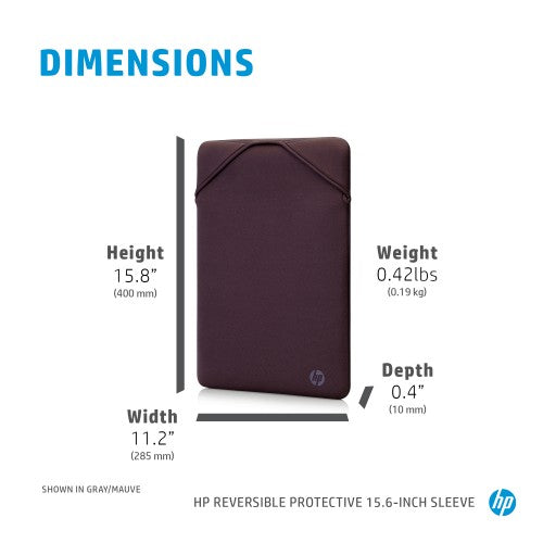 HP Reversible Protective 15.6-inch Mauve Laptop Sleeve